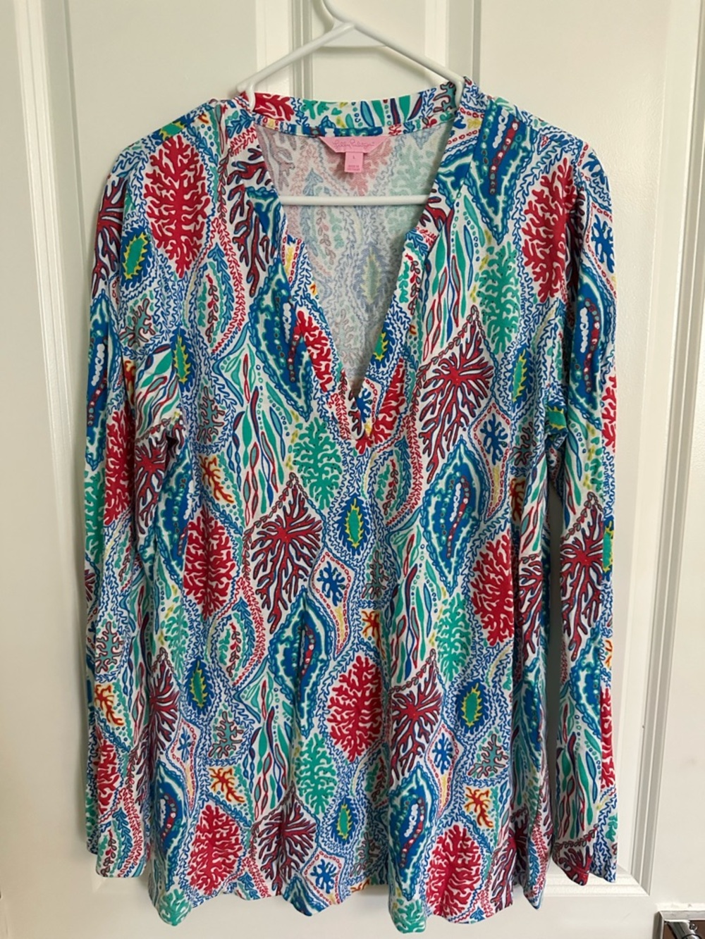Lilly Pulitzer Multi-Color Coral Reef Print V-Neck Tunic